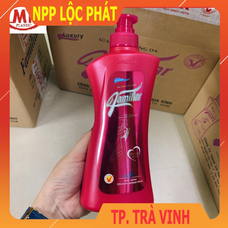 Sữa tắm Collagen Familiar trắng da chống lão hóa cho da hương Hải Mã chai 550ml - Familiar