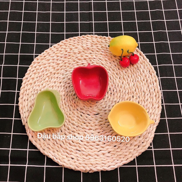 Bát sứ hình lê, táo, chanh
