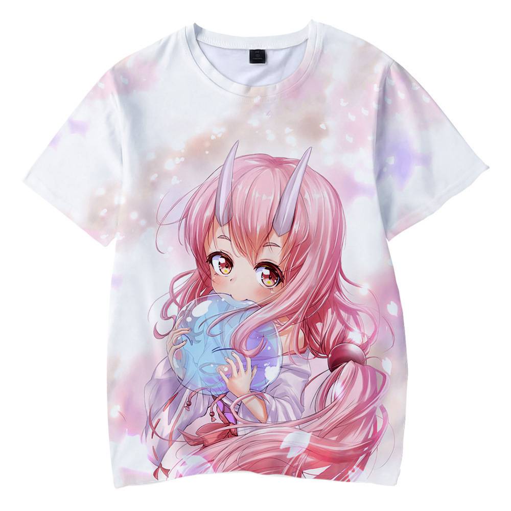 Áo thun tay ngắn dáng rộng in họa tiết anime Rimuru Tempest thời trang dành cho nam và nữ