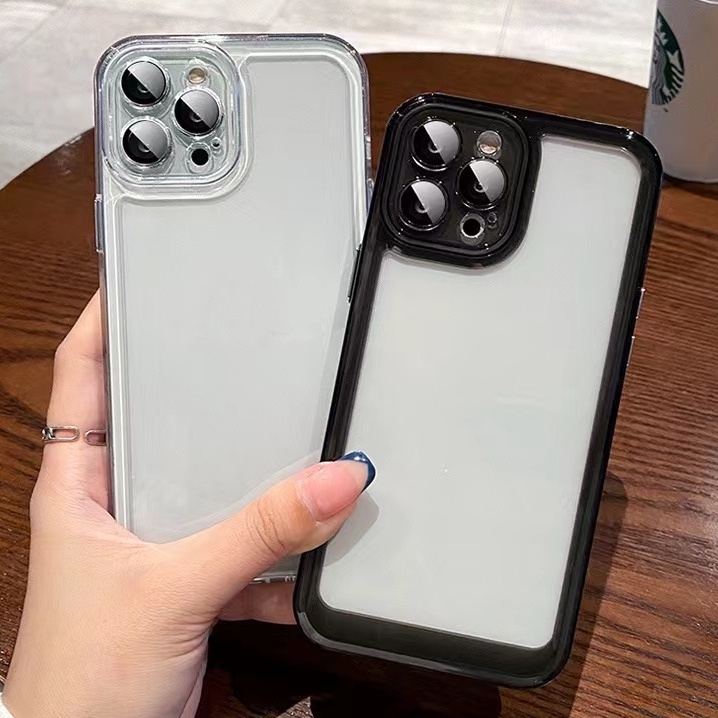 Ốp Điện Thoại Acrylic Trong Suốt Có Miếng Bảo Vệ Ống Kính Cho compatible for iPhone 13 pro max 12 pro max 13 13 pro 11 case