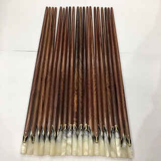 Bộ 10 Đôi Đũa ăn gỗ Cẩm lai tự nhiên cao cấp đầu chéo Cẩm Thạch