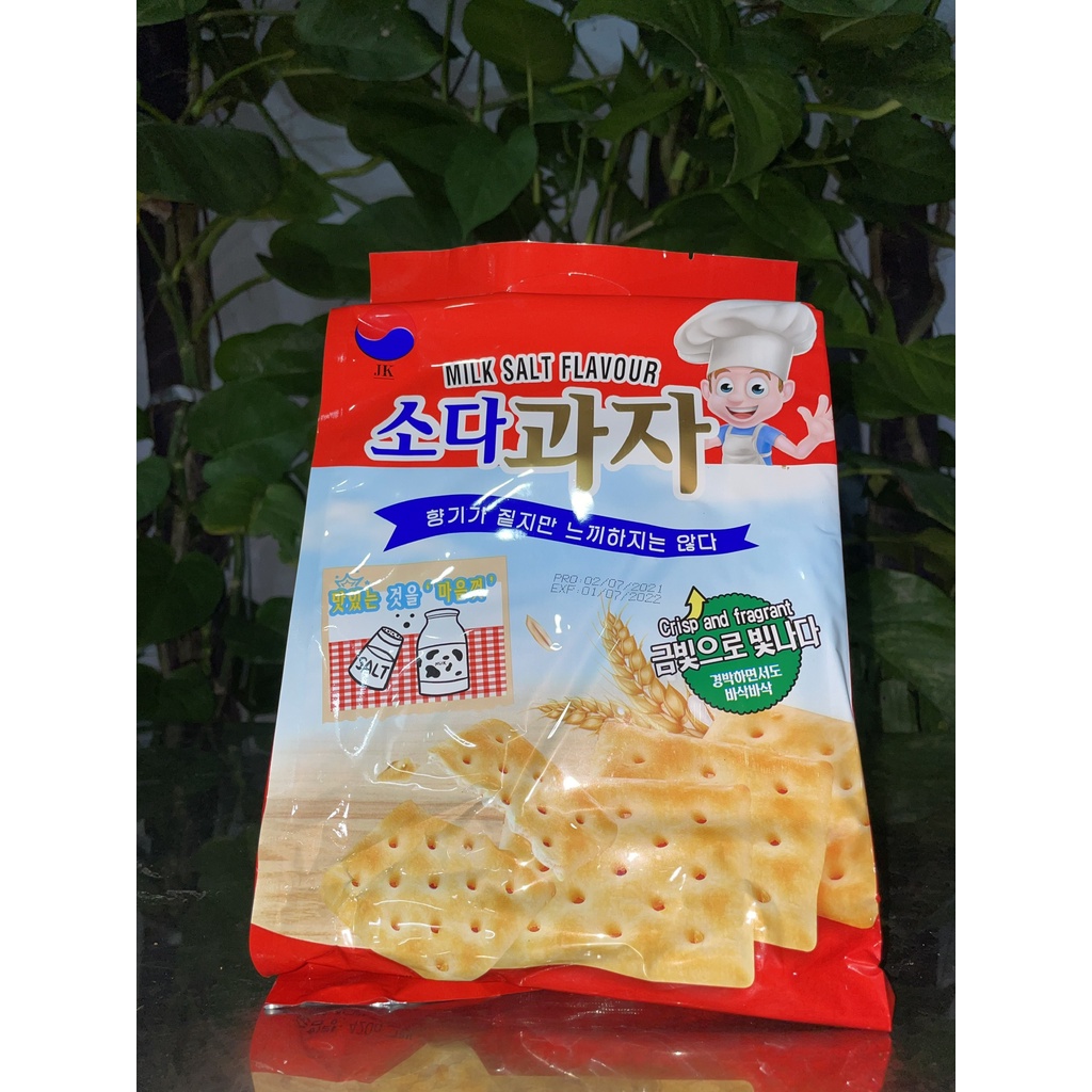 Bánh Quy Lạt Ăn Kiêng JK Hàn Quốc Vị Sữa Milk Salt Taste (Gói 420g-đỏ)