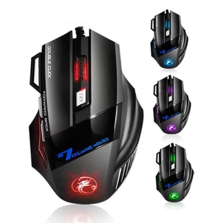 Chuột Gaming Imice X7 – Chính hãng – Knight of Darkness – Hiệp sĩ bóng đêm – Led đổi màu – Độ nhạy 3200 DPI