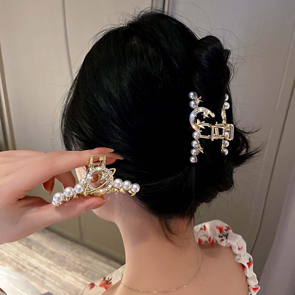 EXPEN Kẹp Tóc Càng Cua Hình Hành Tinh Mặt Trăng Đính Đá Thời Trang Hàn Quốc Cho