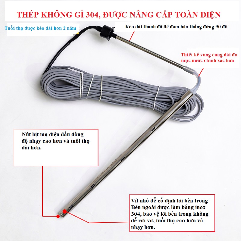 Cảm biến nhiệt độ và mức nước NTC10K B=3950 có 4 cực cho Máy Nước Nóng Năng Lượng Mặt Trời