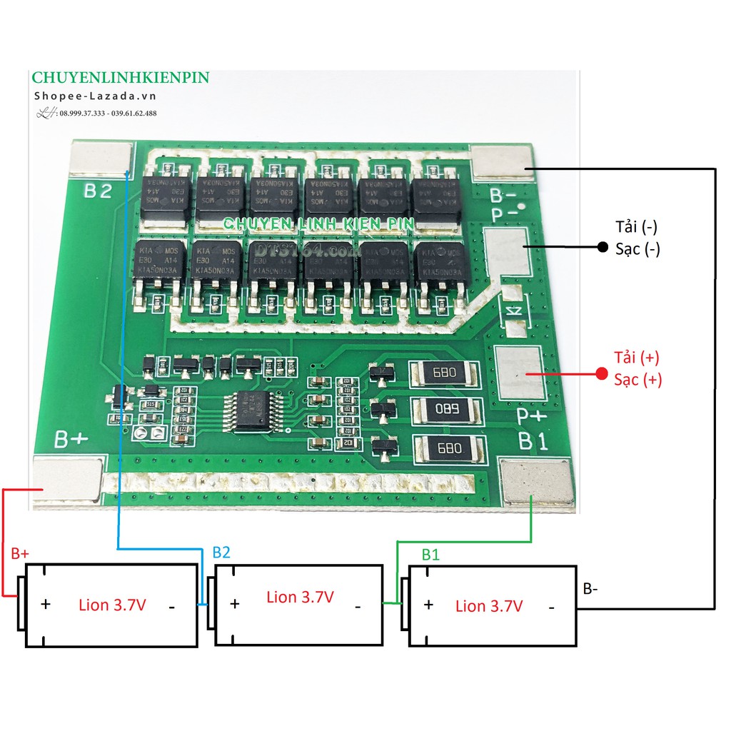 Mạch 3S 40A Full, bảo vệ Pin Lion ( BL64_227 )