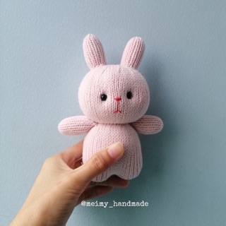 Thú bông len handmade - Thỏ béo lùn 1 (mẫu đan)