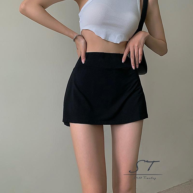 Chân Váy Ngắn Màu Trơn Lưng Cao Thời Trang Nữ