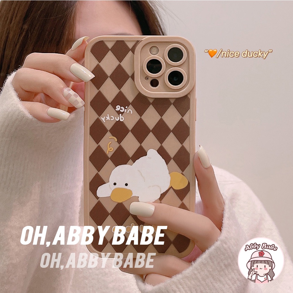 Ốp Điện Thoại TPU Dẻo Màu Tương Phản Họa Tiết Chú Vịt Dễ Thương Chống Sốc Cho IP 13 12 11 Pro Max XR 8 7 Plus