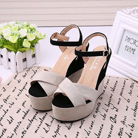 Dép Sandal Cao Gót Đế Xuồng Thời Trang Dành Cho Nữ