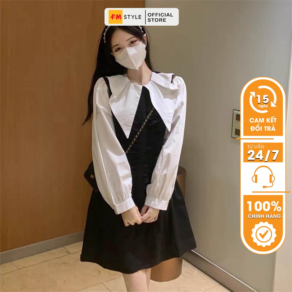Váy tiểu thư nữ FM Style dáng ngắn đẹp cổ áo cách điệu thời trang bánh bèo nhẹ nhàng 220218435