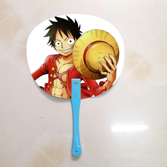 Quạt anime onepiece lufy in 2 mặt ảnh khác nhau