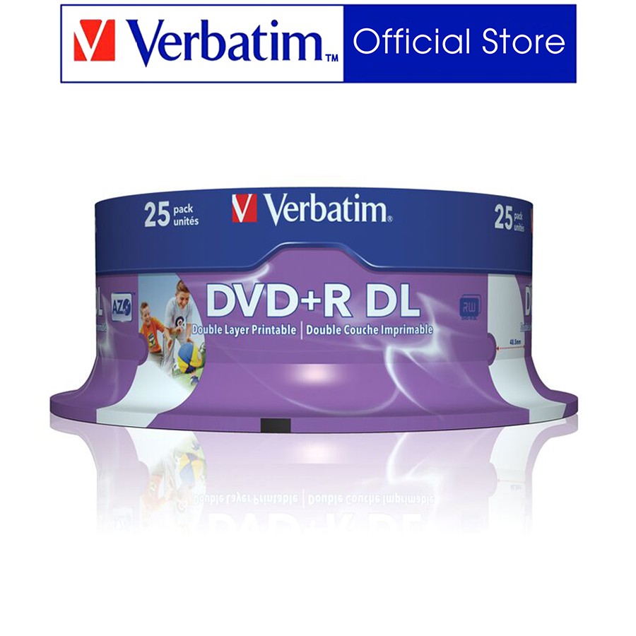 Đĩa Verbatim DVD+R DL 8.5GB 8X White Wide U 25pk Spindle