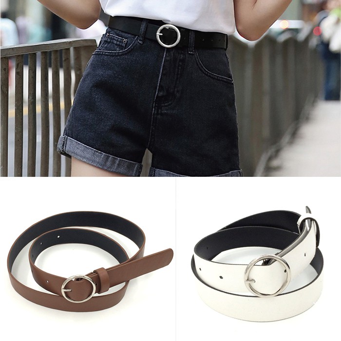 Thắt lưng nữ đầu kim khóa tròn