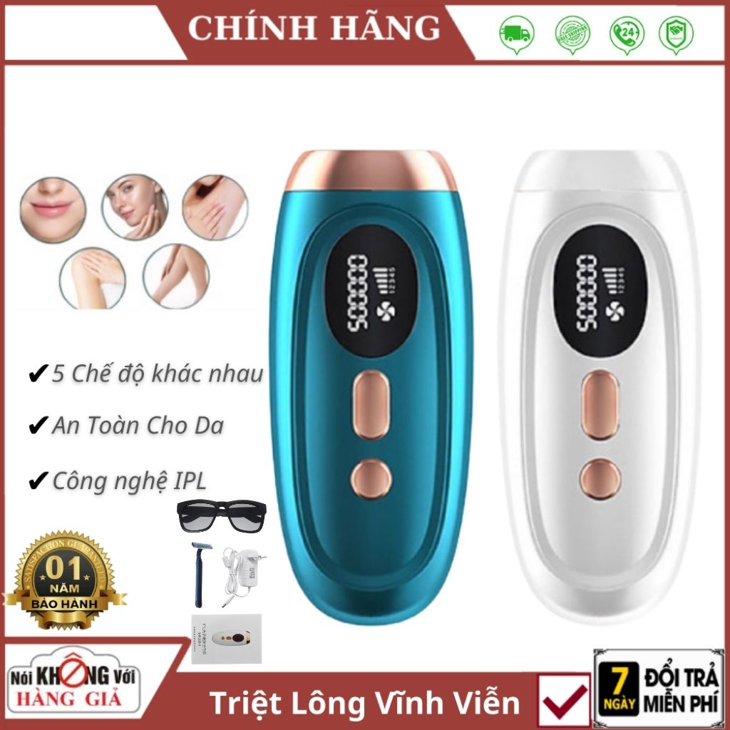 Máy Triệt Lông Vĩnh Viễn Mini Cầm Tay Triệt Lông Toàn Thân Bằng Laser IPL 990000 Không Gây Đau - Bảo hành 12 Tháng