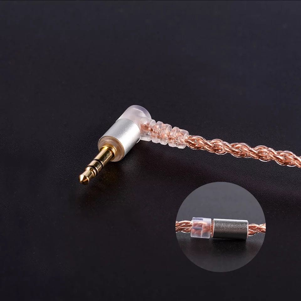 Dây Cáp Đồng 4 Lõi 2pin / Qdc / Mmcx 3.5mm Kèm Mic Cho Kear Zsx Zsn Zs10 Pro