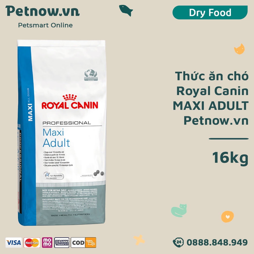 Thức ăn chó Royal Canin MAXI ADULT 16kg Petnow