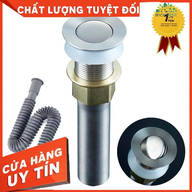 [FREE SHIP] Xi phông chậu rửa mặt lavabo chất liệu inox 304 Kèm đuôi nhựa co rút M87-Loại nắp lật