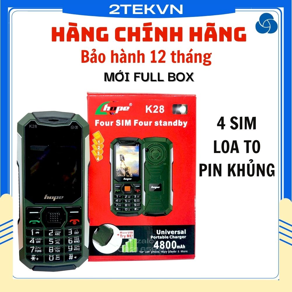 Điện thoại 4 sim pin khủng Land Rover K28, hỗ trợ thay đổi giọng nói sạc cho máy khác