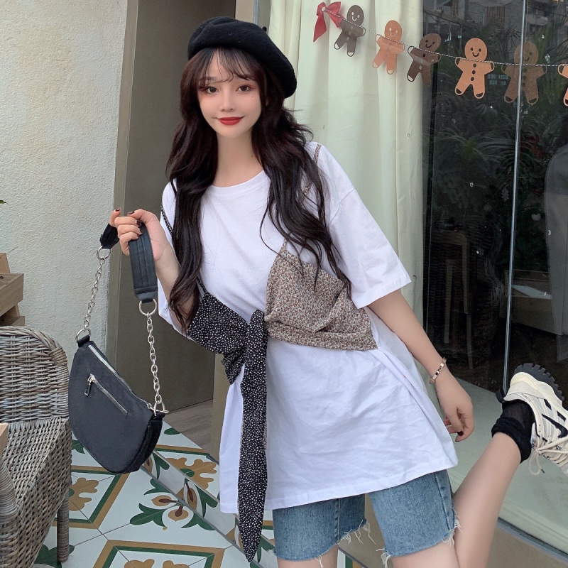 Áo Thun Nữ Ngắn Tay Phối Màu Thời Trang