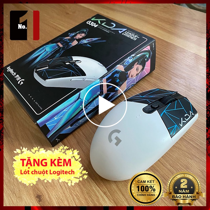 Chuột Gaming Không Dây Máy Tính Màu Trắng Logitech G304 KDA Chuột Vi Tính Laptop Chơi Game Siêu Nhạy
