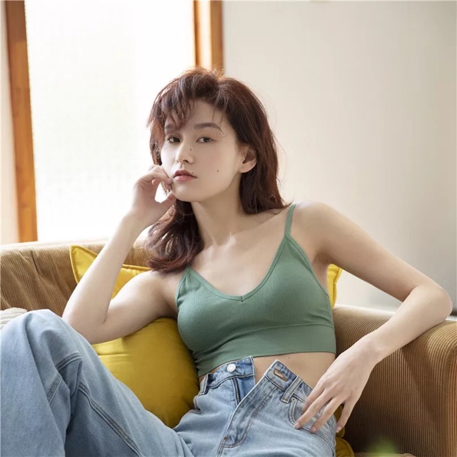 Áo bralette cotton gân tăm | BigBuy360 - bigbuy360.vn