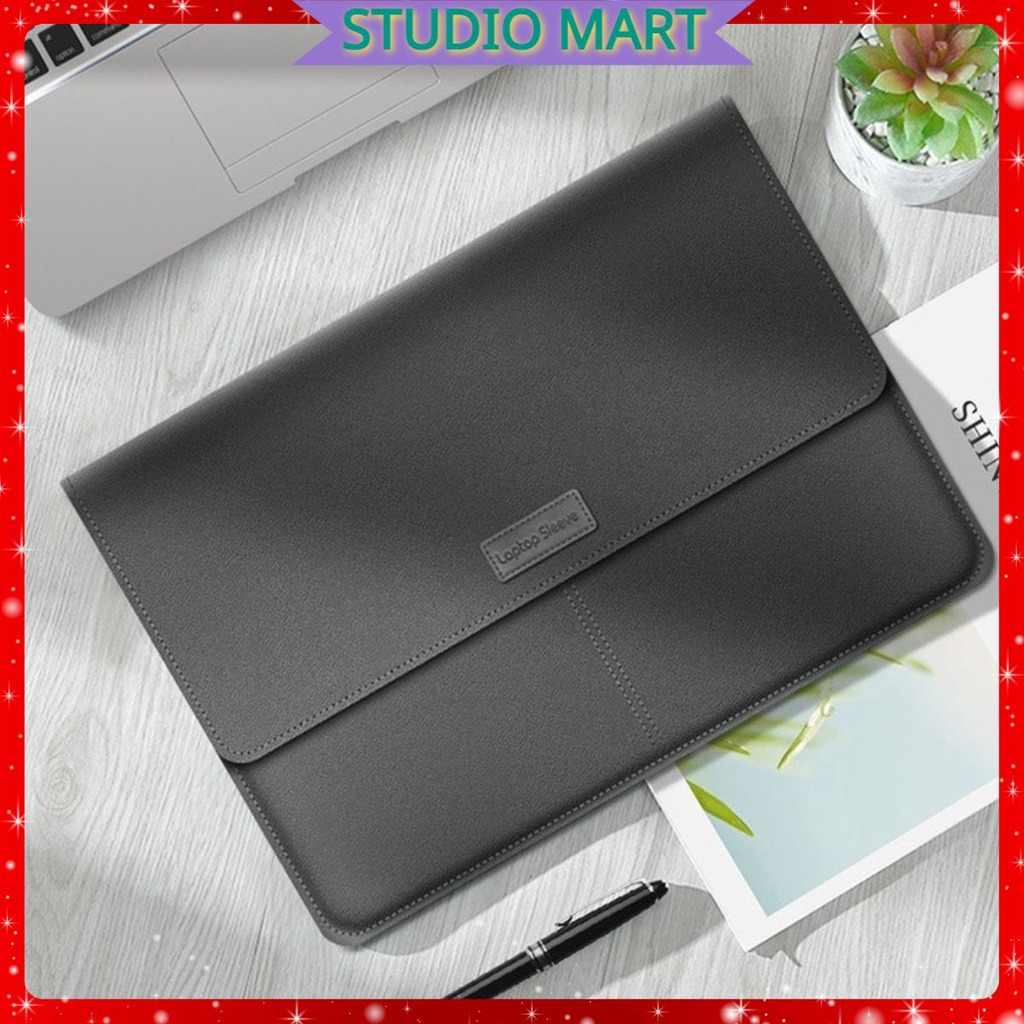 Túi bao da PU đựng Macbook Laptop chống nước chống sốc kèm bao da nhỏ đựng phụ kiện