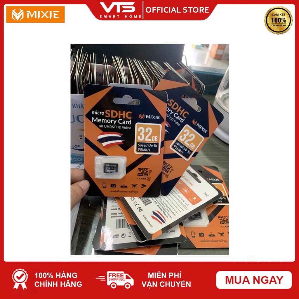 Thẻ nhớ Micro SD Mixie 32GB 95MB/s U3, Chuyên dụng cho Camera Chính Hãng, Bảo Hành 3 Năm - VTS Store