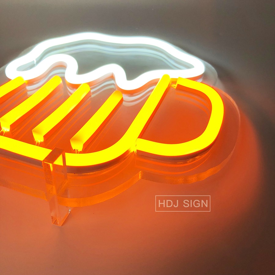 Đèn led neon hình Ly Bia, Decor trang trí quán bia, phòng bar tiện dụng