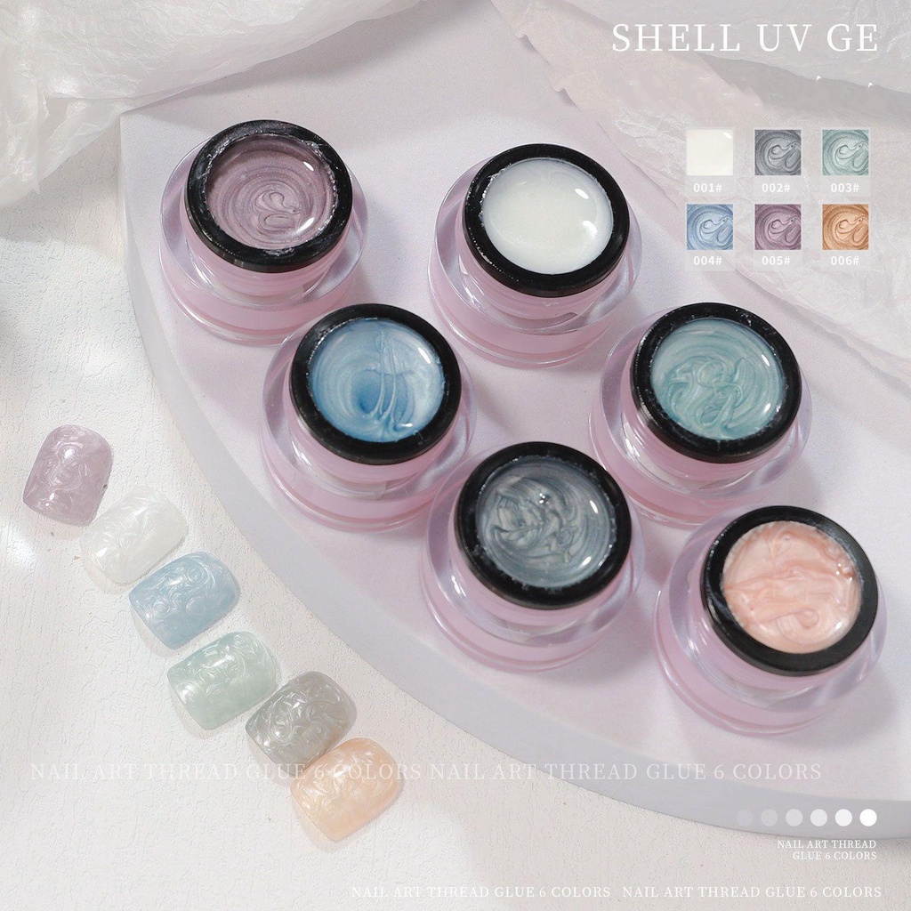 [Hàng mới về] Gel sơn móng tay sợi vỏ sò kim tuyến màu cực quang ngọc trai làm đẹp móng DIY 8ml