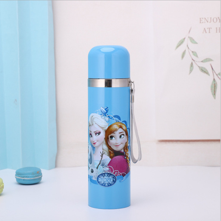 Bình Giữ Nhiệt 500ml In Hình Nhân Vật Hoạt Hình Mickey Doremon Cars Elsa