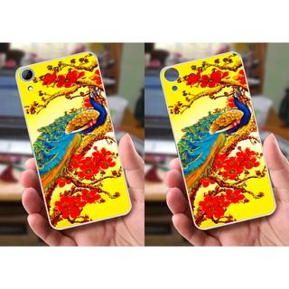 Ốp lưng HTC 820 (dẻo viền trắng trong) - Hình Chim Công, Cá Chép, Cò
