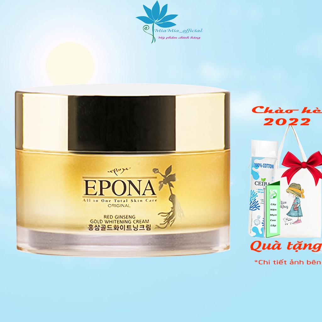 Kem Dưỡng Epona Hồng Sâm Giảm Thâm Nám Xóa Mờ Nếp Nhăn Tái Tạo Trẻ Hóa Da Epona Red Ginseng Gold Whitening Cream 50ml