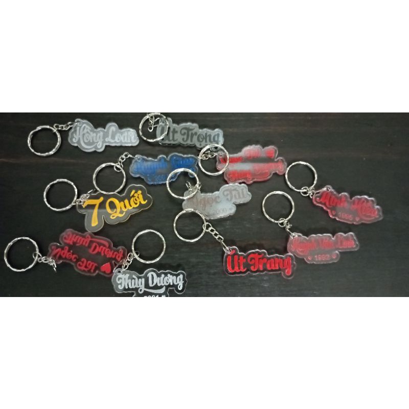 Móc đeo chìa khóa MIca khắc Tên - Chân Dung - Logo - Ngày Sinh - SỐ ĐT theo yêu cầu giá rẻ