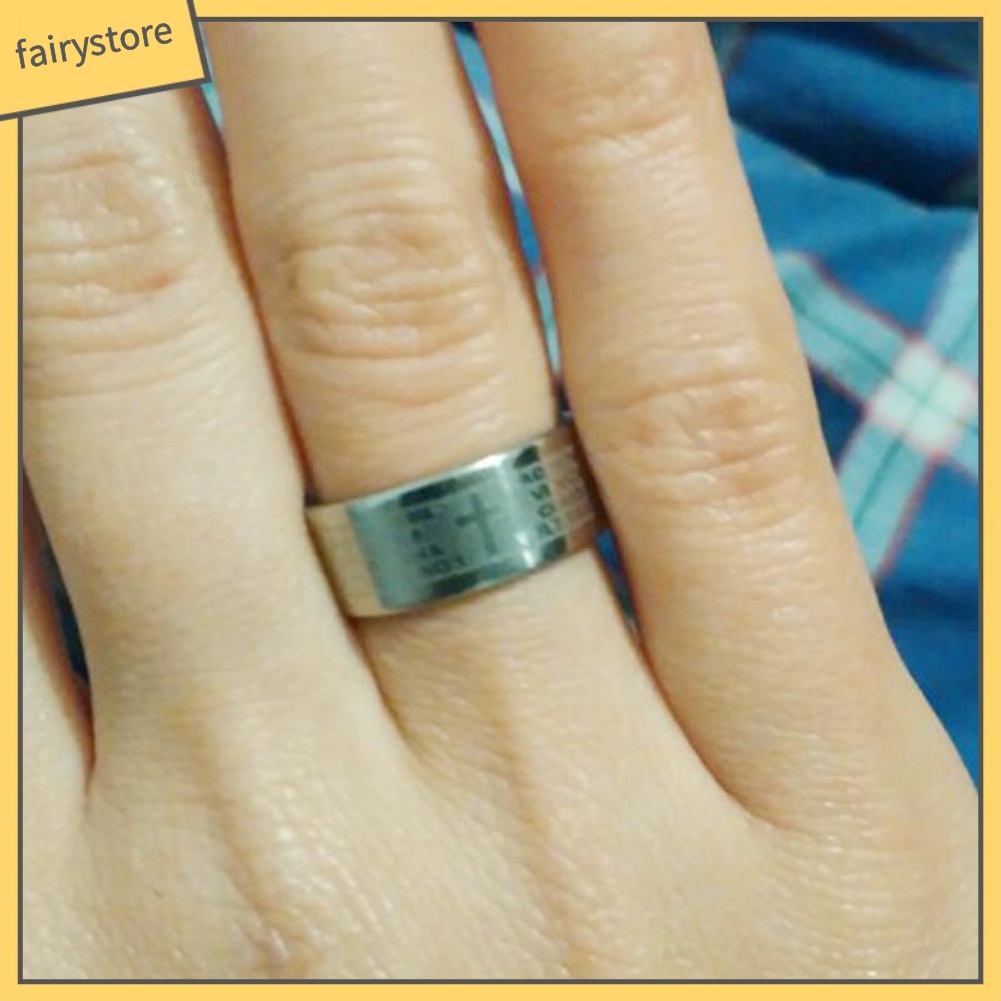 Nhẫn cặp đôi bằng thép titan khắc chữ thời trang