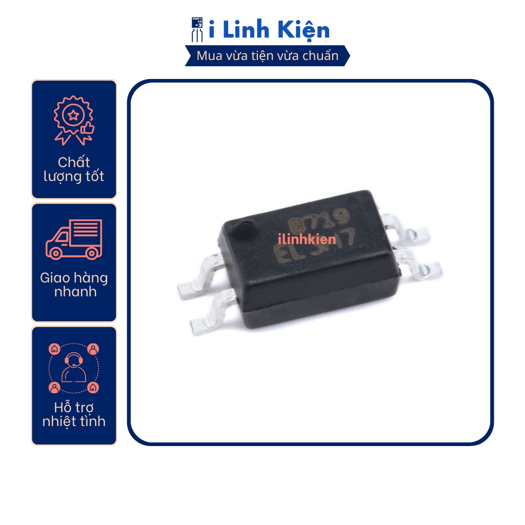 Ic quang EL3H7 EL3H7B SOP-4 chính hãng Everlight. ic cách ly quang dán