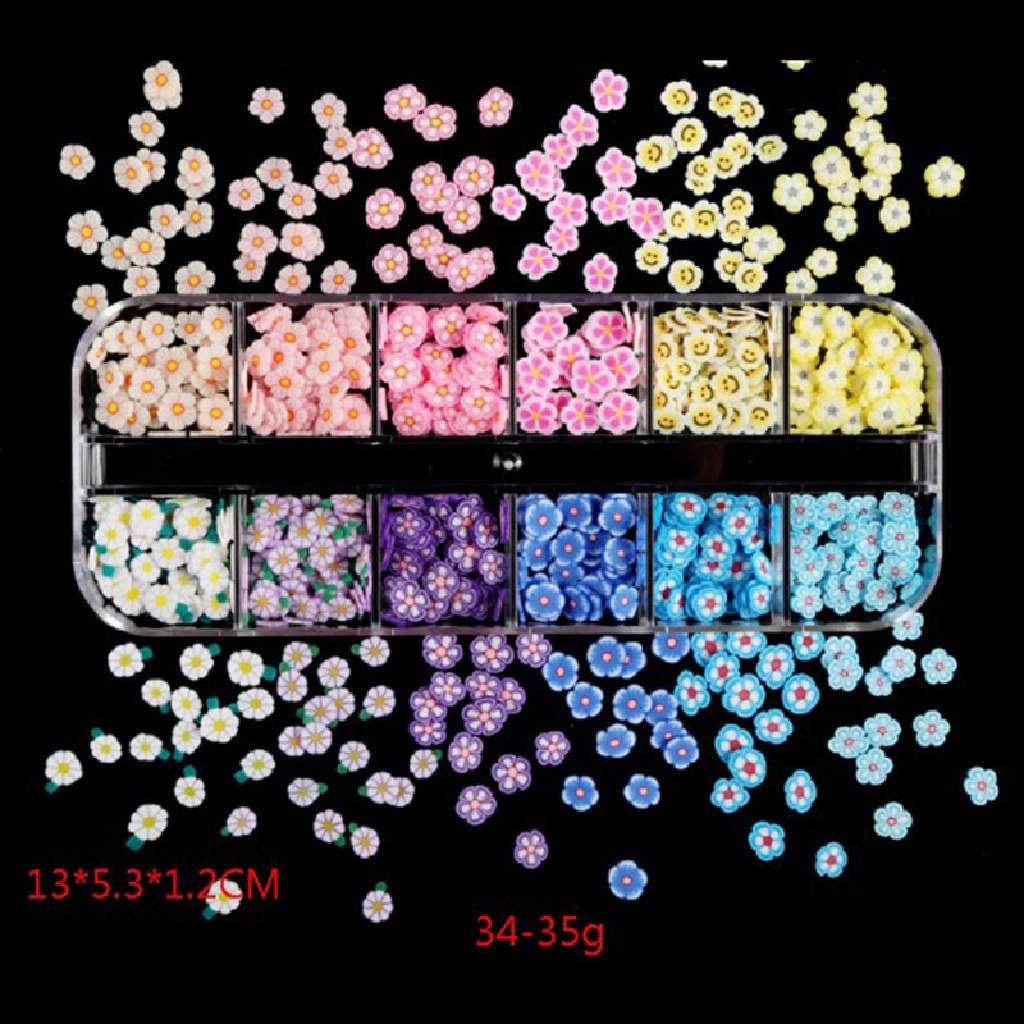 Set 12 Hộp Hạt Kim Sa 3D Nhiều Màu Trang Trí Móng Tay Nghệ Thuật Mới
