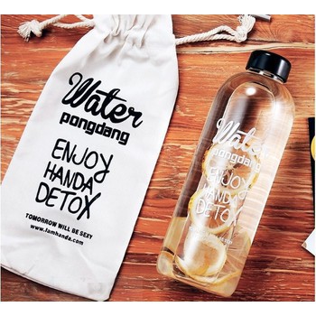 Bình nước Detox Đẹp " Water Pongdang" 1000ml (Màu Trong Suốt ) - Kèm Túi Vải | BigBuy360 - bigbuy360.vn