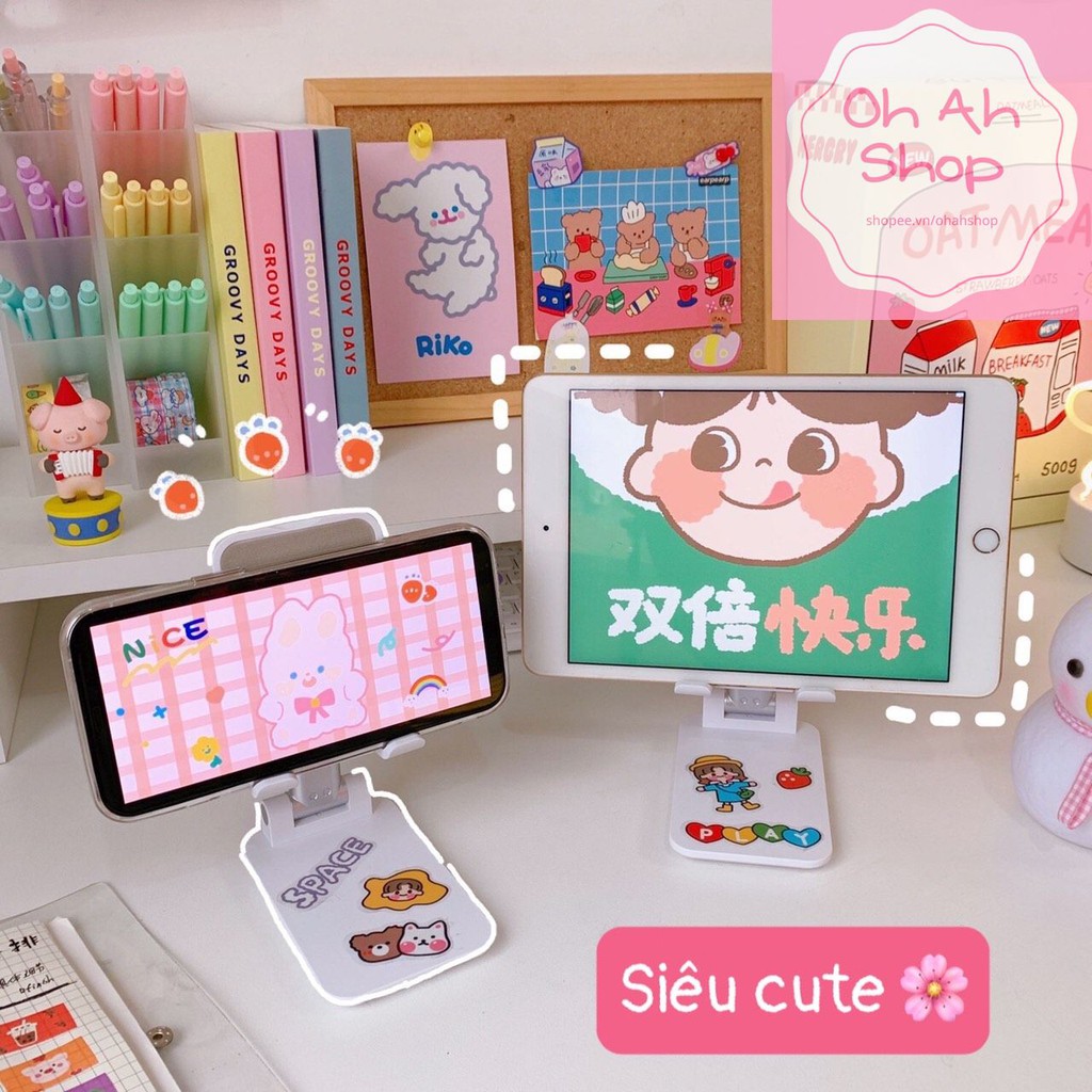 Giá đỡ điện thoại/ máy tính bảng bằng kim loại có thể gập lại tiện dụng cho ipad 5.0 ipad Pro iphone TẶNG KÈM STICKER