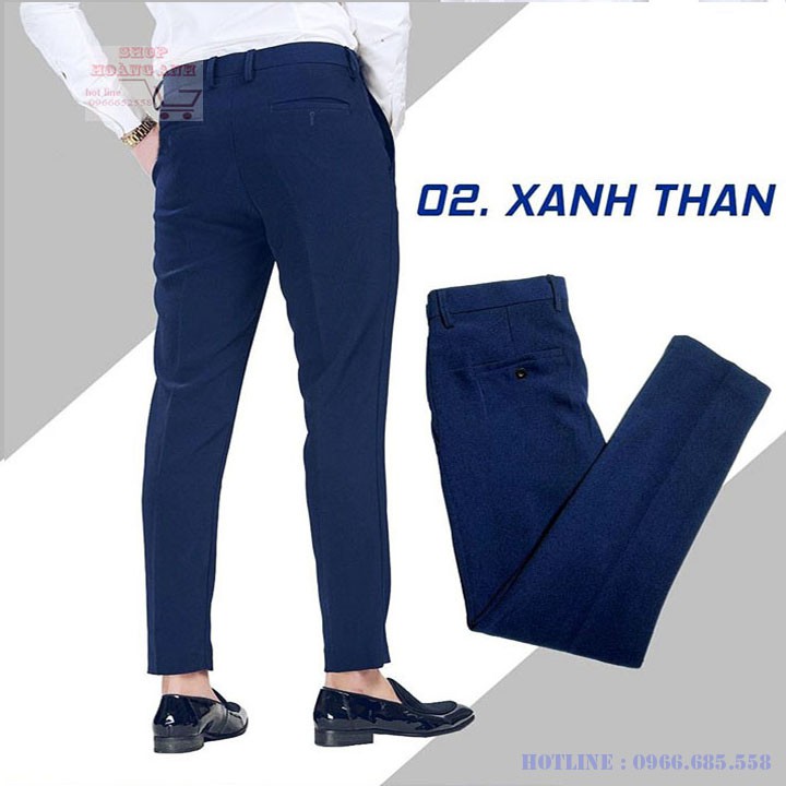 Quần tây âu nam màu đỏ đô ôm dáng co dãn 4 chiều