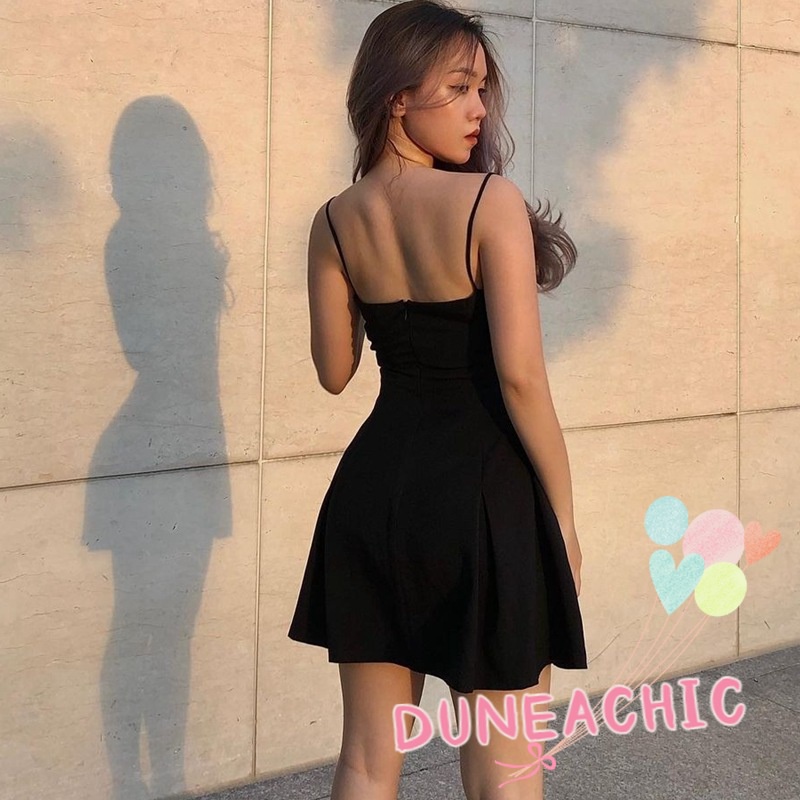 DUNEA Đầm hai dây hở lưng gợi cảm cho nữ