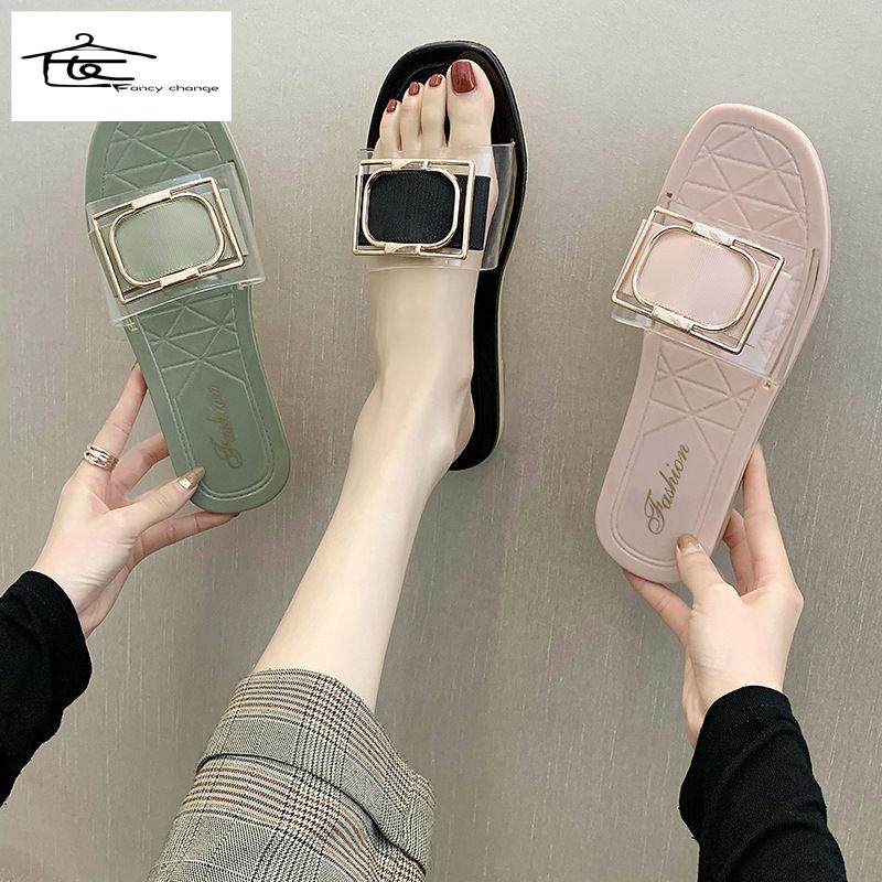 Dép Mùa Hè Có Khóa Vuông Phong Cách Hàn Quốc Thời Trang Cho Nữ