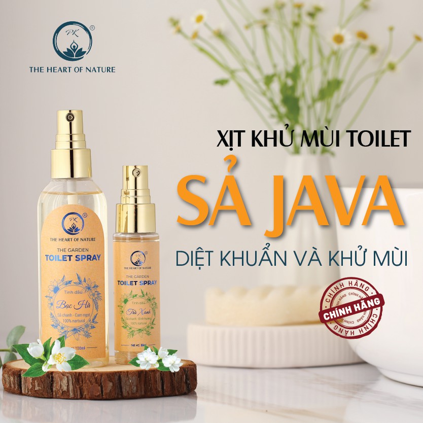 Bình xịt toilet tinh dầu Sả Java PK 30ml/100ml- khử mùi , diệt khuẩn nhà vệ sinh nhanh chóng