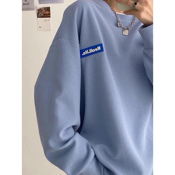 Áo sweater tăm xanh logo chất xốp mịn