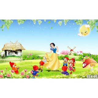 Tranh dán tường 3D bạch tuyết và 7 chú lùn BINBIN TB15 (Không phai màu)