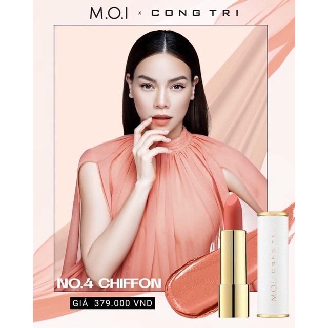NO.4 CHIFFON (CAM DA/ CAM NUDE) SON THỎI MOI x CÔNG TRÍ {chính hãng} MOI COSMETICS HỒ NGỌC HÀ