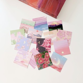 Set 14 miếng sticker phong cảnh 3D