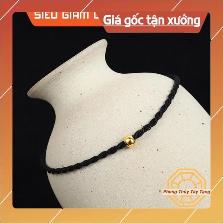Vòng tay chỉ đỏ may mắn phong thủy  handemade nam nữ mix bi bạc, vàng, tỳ hưu, có màu đen