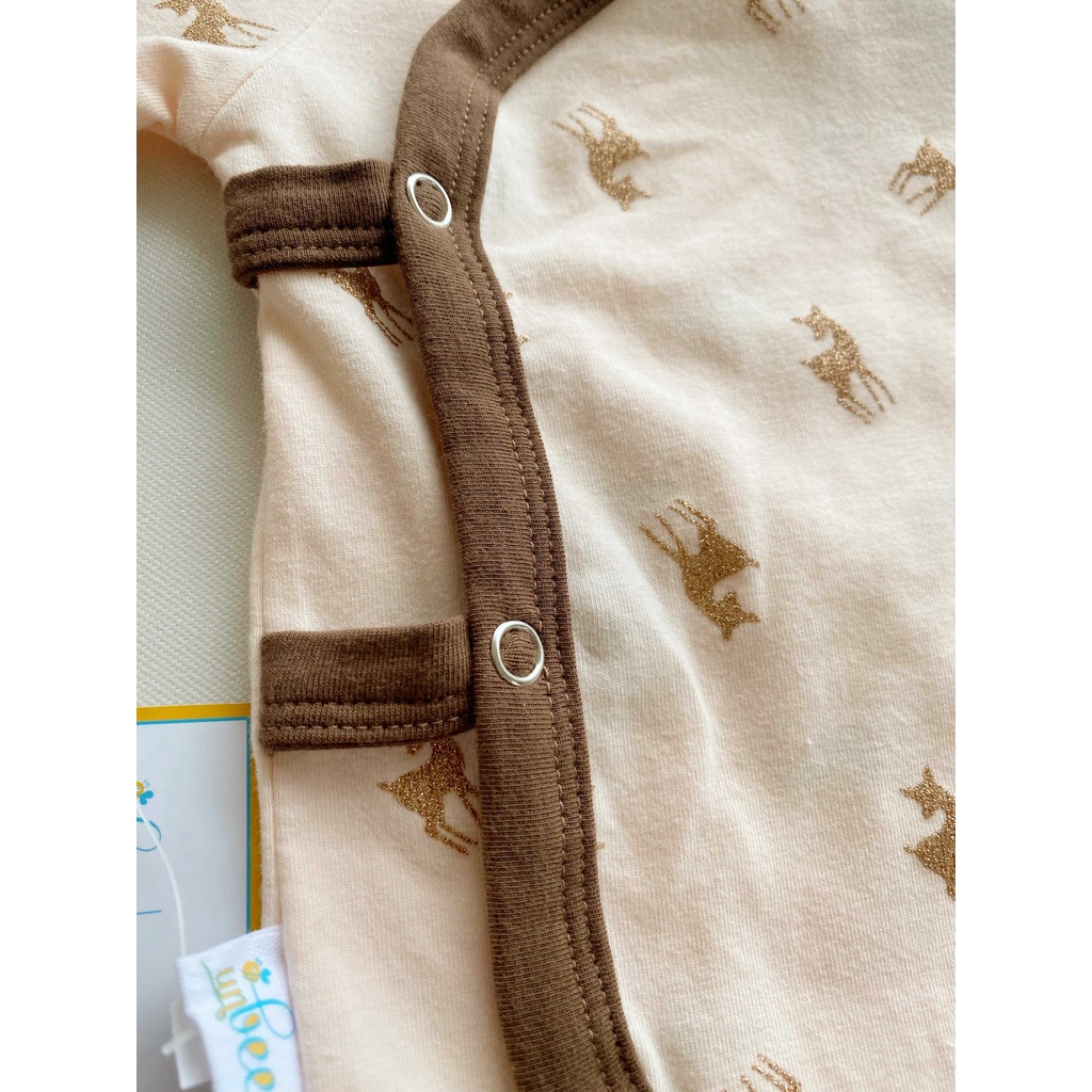 Bộ Quần Áo Liền Dài Tay Unbee Cài Vai In Hình Cho Bé  phong cách Hàn Quốc, họa tiết hươu chất Cotton Hàn