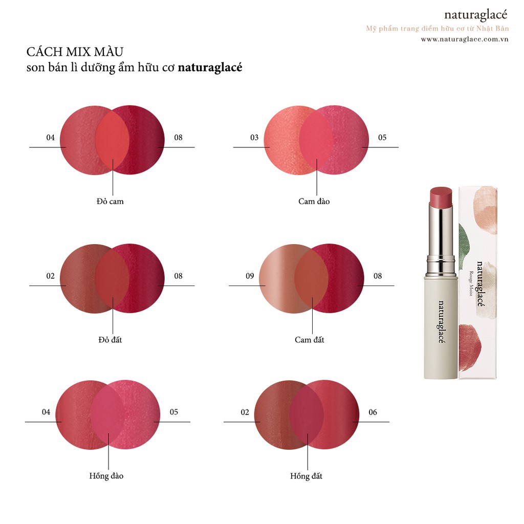 Son môi naturaglacé bán lì, không chì, dưỡng ẩm, chuẩn hữu cơ Nhật Bản, an toàn cho mẹ bầu và và vùng môi nhạy cảm 2,3g | BigBuy360 - bigbuy360.vn